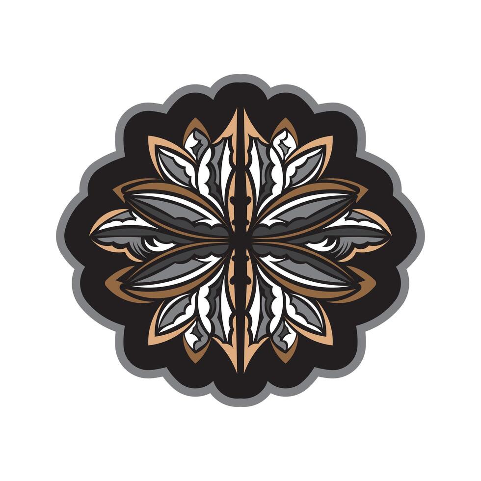 Lotus pattern in Simple style. Color Print. Isolated. Vector
