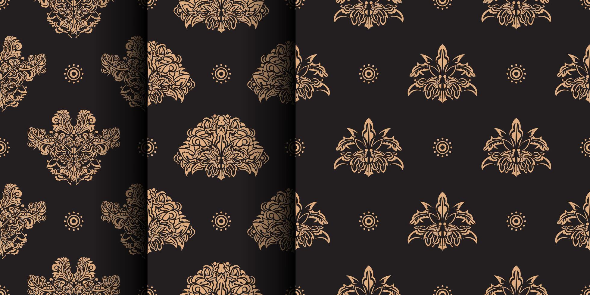 Set of Seamless pattern with Damask element. Good for backgrounds and prints. illustration. vector