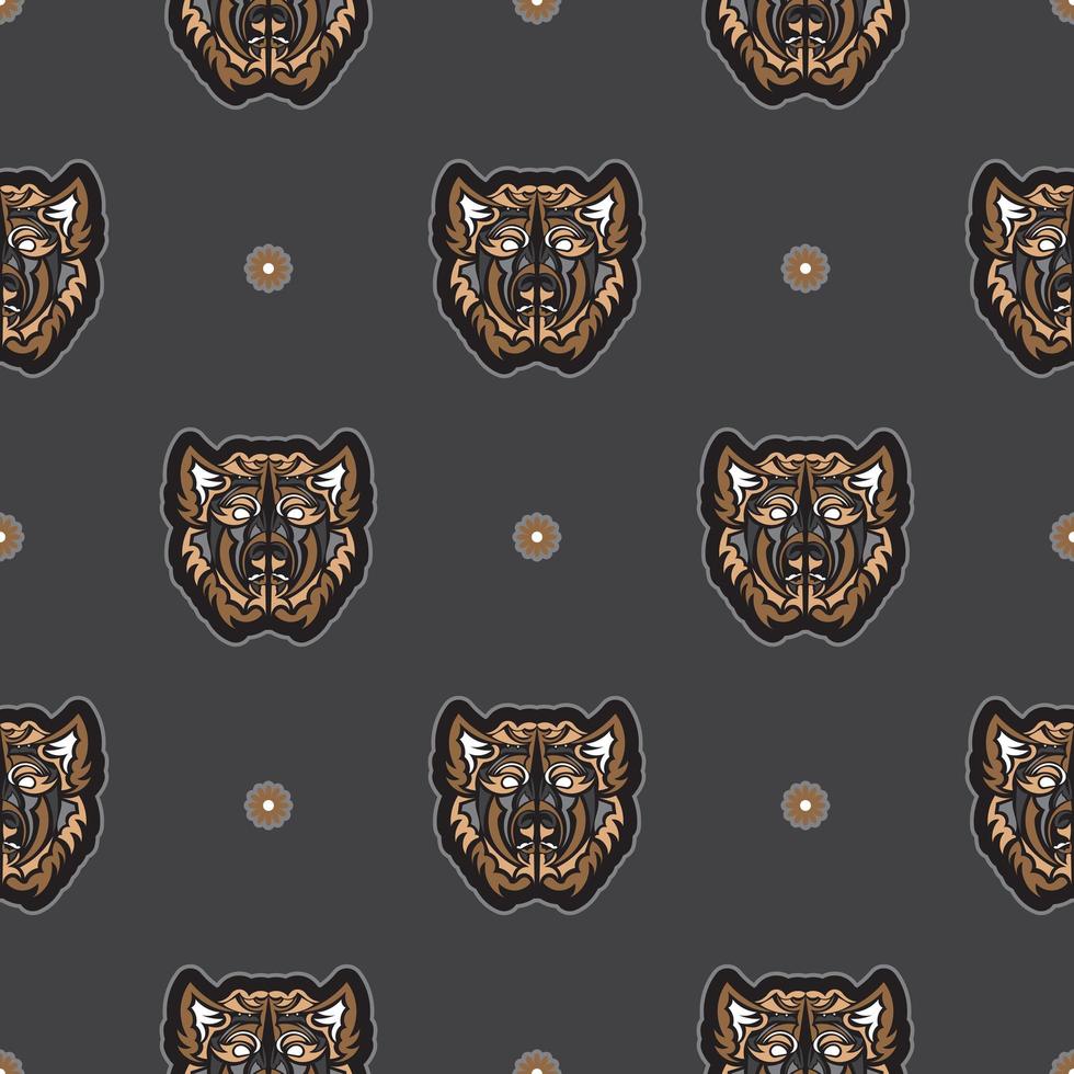 Seamless pattern with a dog's face in simple style. Good for clothing and textiles. Vector
