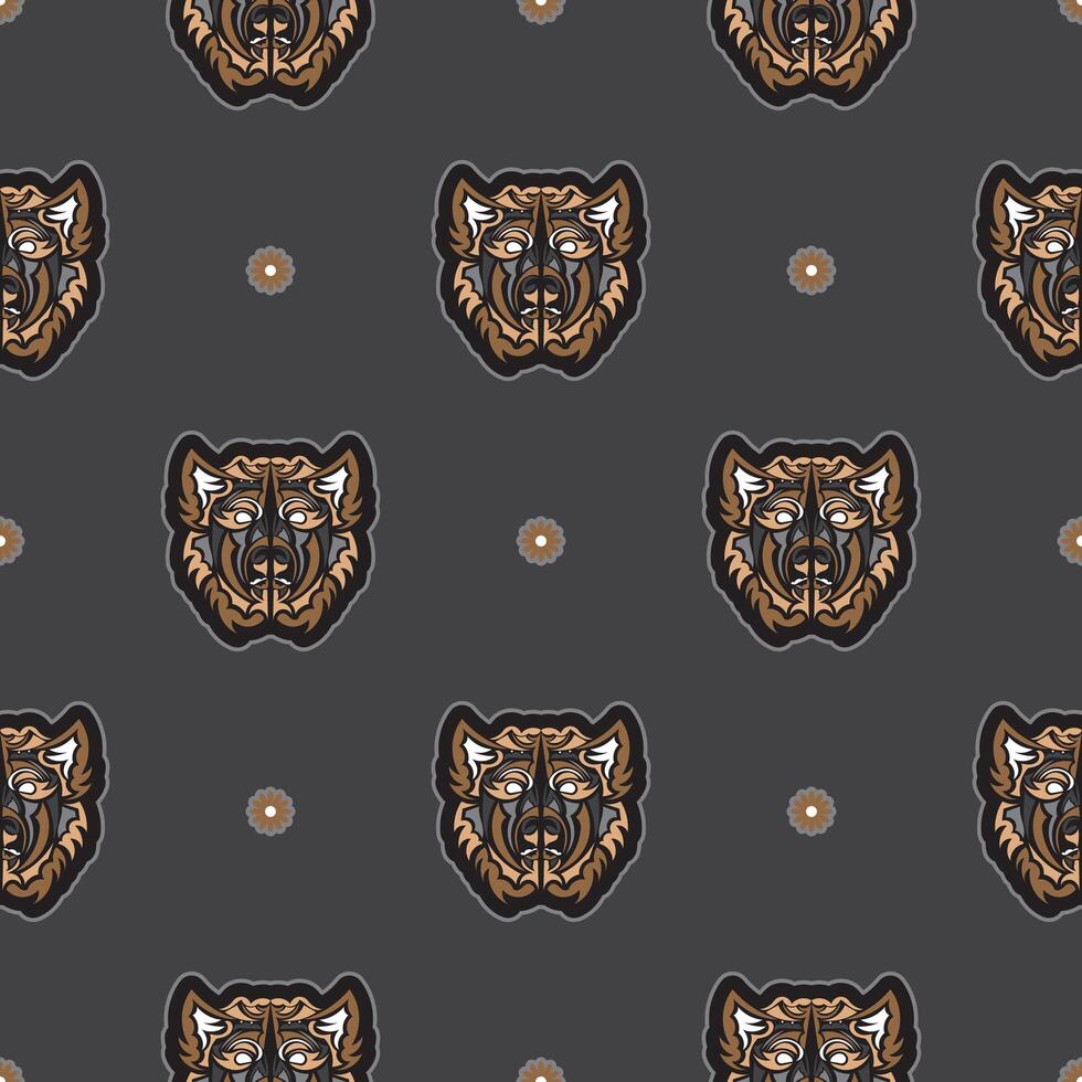 Seamless pattern with a dog's face in simple style. Good for clothing and textiles. vector