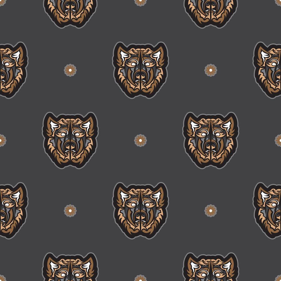 Seamless pattern with a dog's face in simple style. Good for clothing and textiles. Vector