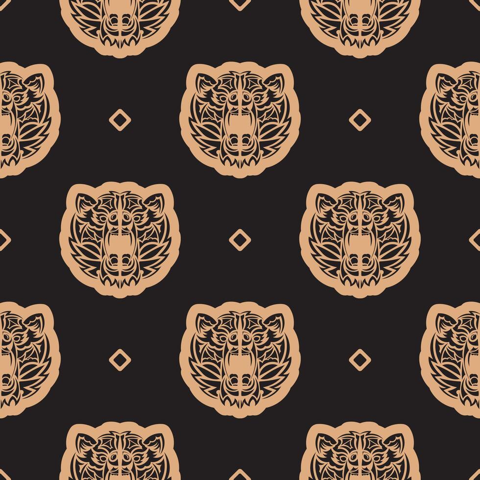 Seamless pattern with BEAR FACE in Simple style. Good for backgrounds, prints, apparel and textiles. illustration. vector