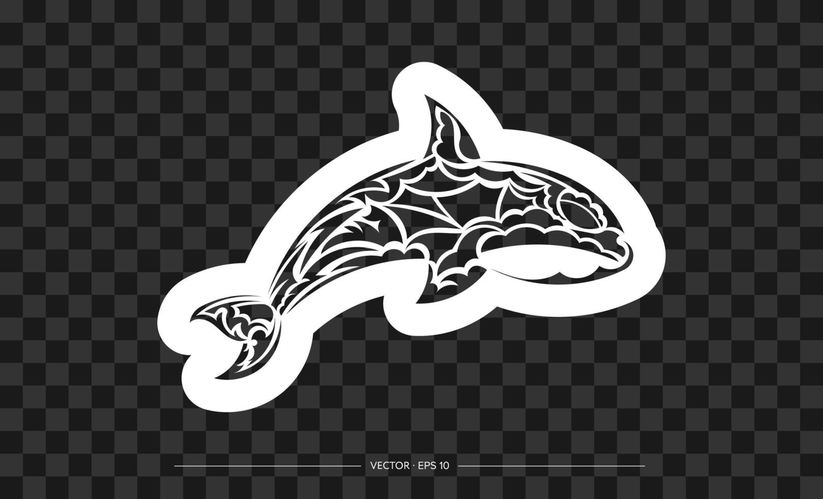 Simple style whale print. Isolated. vector