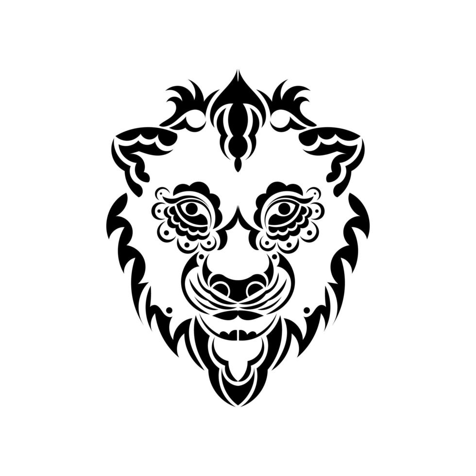 Isolated muzzle the tiger. Black and white vector. vector