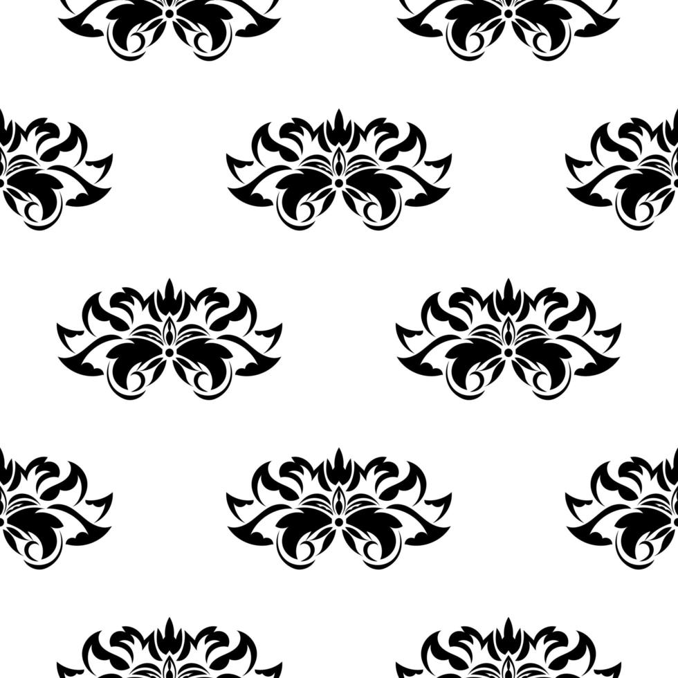 Seamless black and white pattern with monograms in the Baroque style. Good for backgrounds, prints, apparel and textiles. Vector