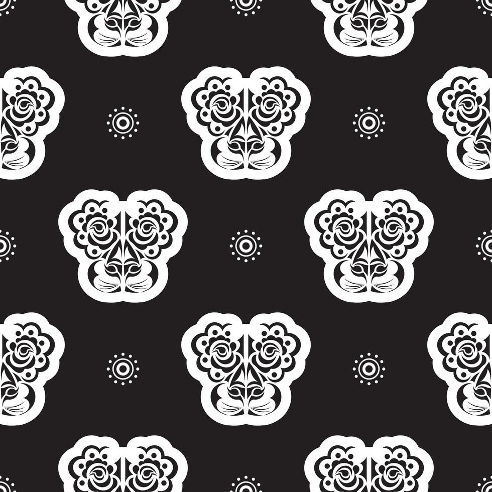 Seamless pattern with a lion's head in a simple style. Good for backgrounds, prints, apparel and textiles. Vector
