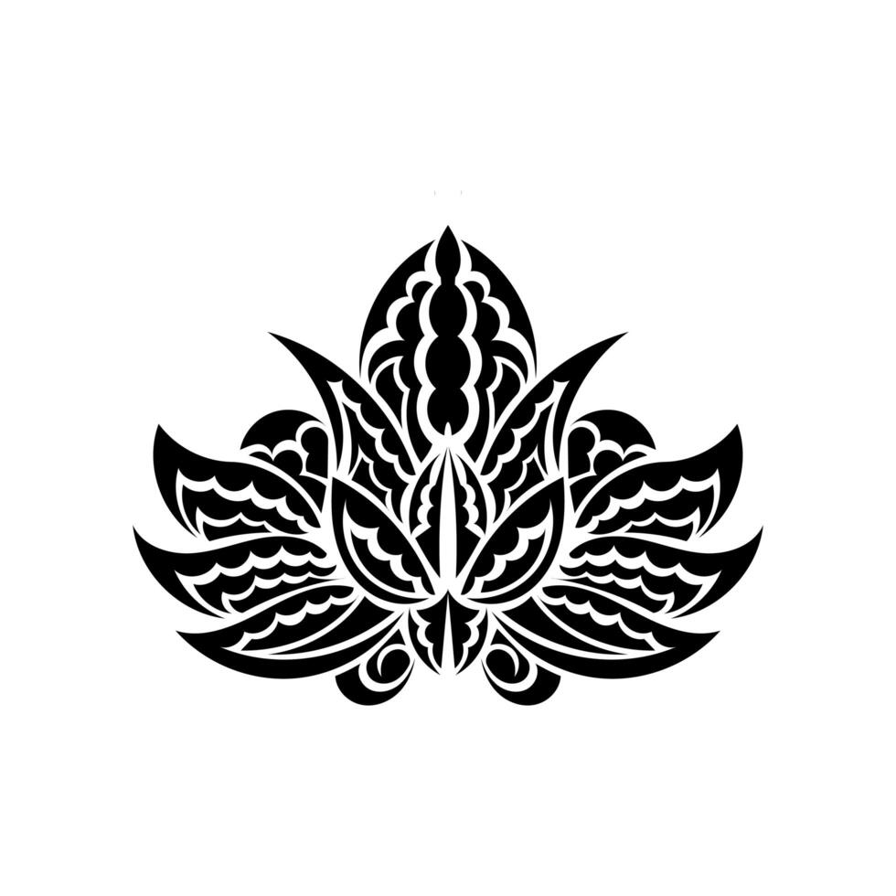 Lotus ornament, ethnic tattoo. Isolated. illustration. vector