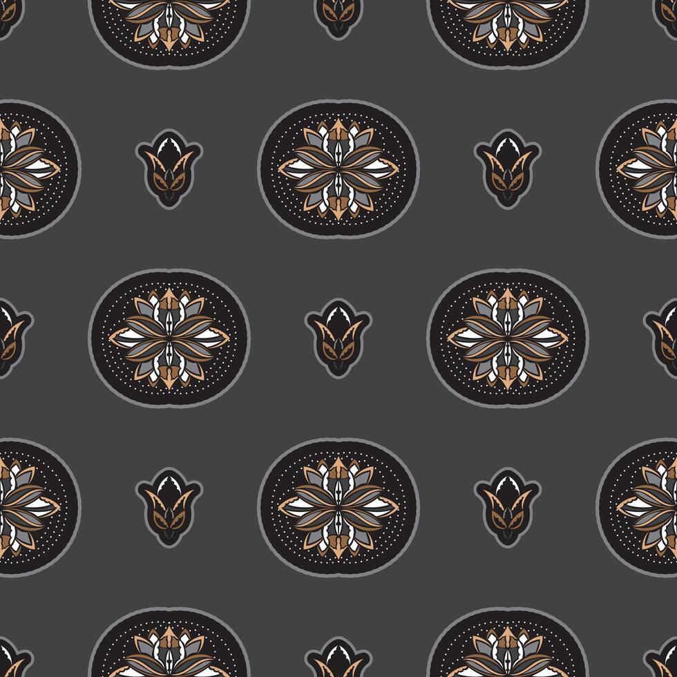 Seamless pattern with lotuses. Expensive and luxurious style. Good for clothing and textiles. Vector illustration.