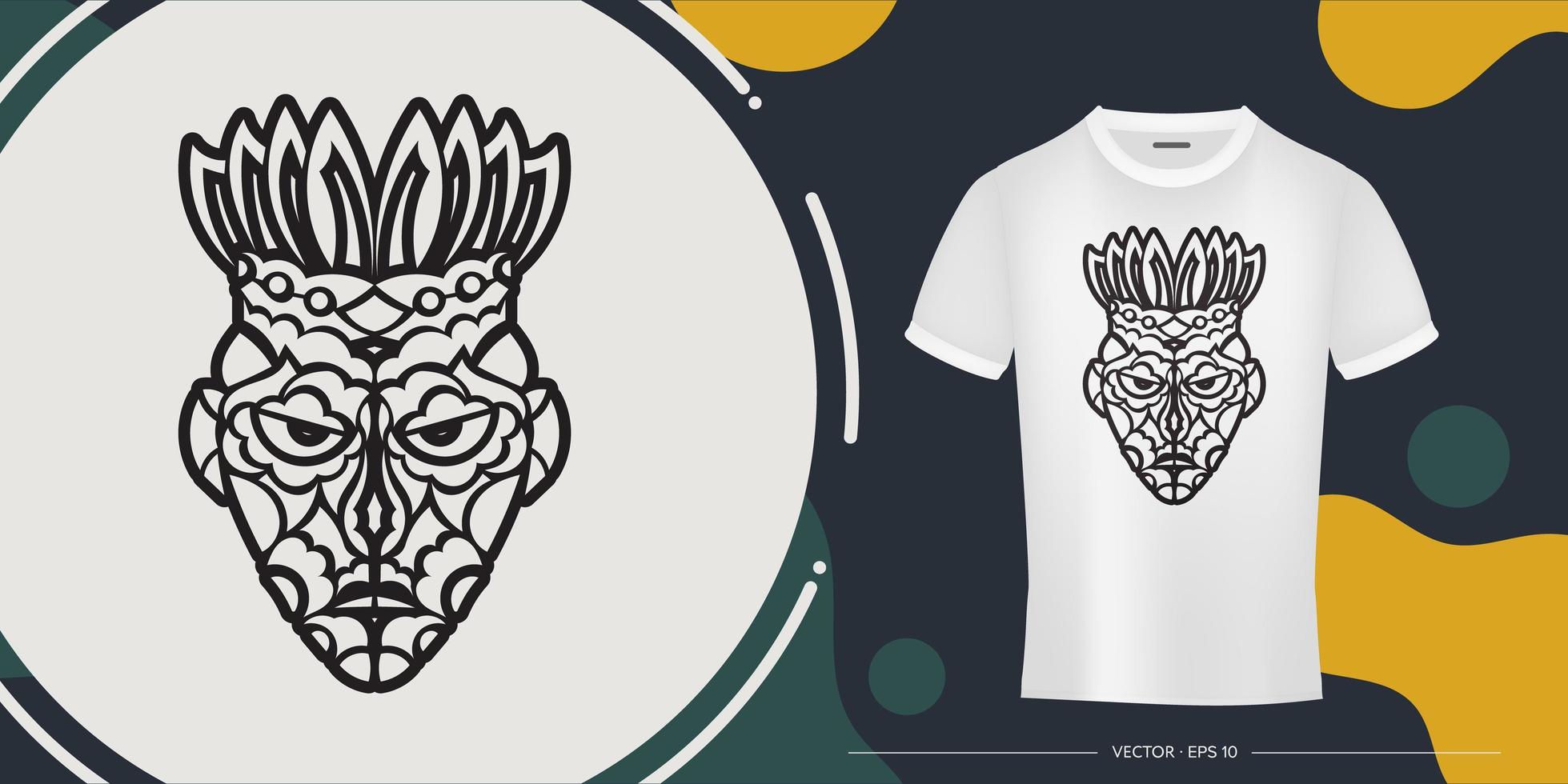 cara de patrones maoríes. máscara Tiki. bueno para estampados, camisetas, fundas de teléfonos y tatuajes. vector