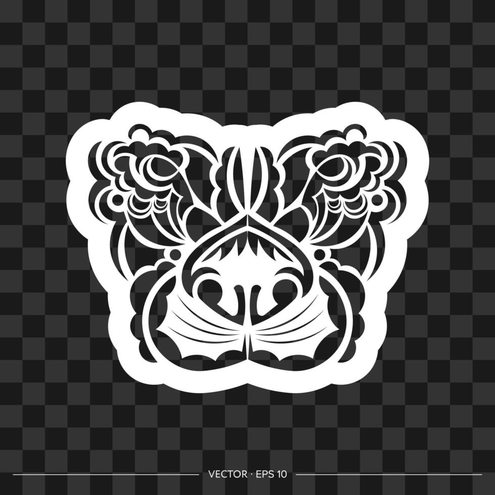 A tiger head with a floral pattern on a black background vector