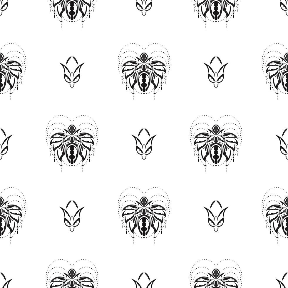 patrón sin costuras en blanco y negro con lotos en un estilo simple. bueno para fondos e impresiones. vector