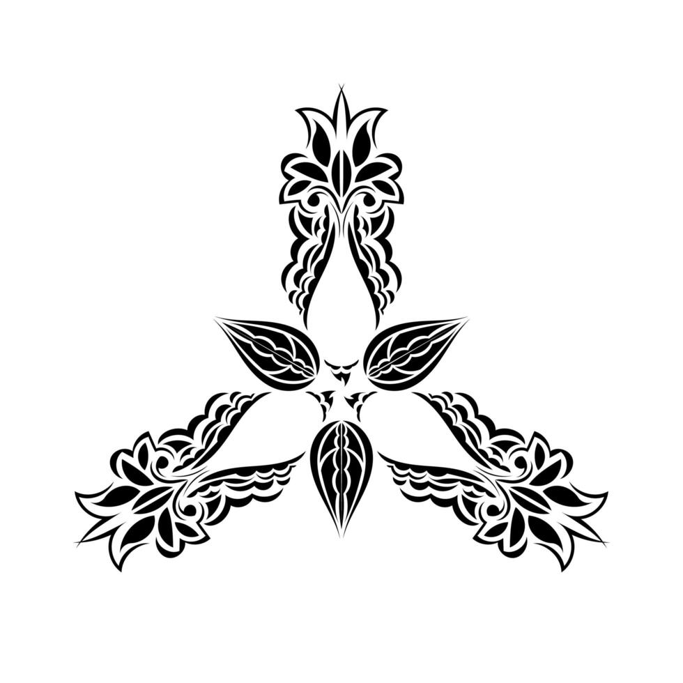 Black calligraphic lotus blossom. Yoga symbol. Simple flat illustration. vector