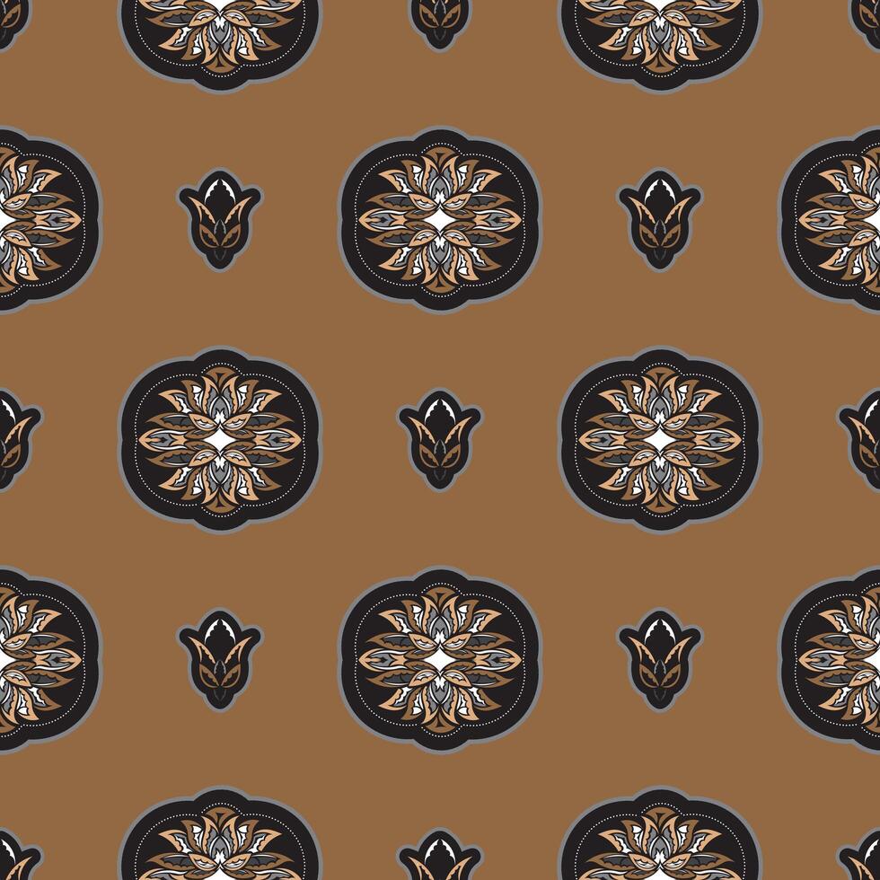 Seamless pattern with lotuses. Expensive and luxurious style. Good for menus, postcards and fabrics. Vector illustration.