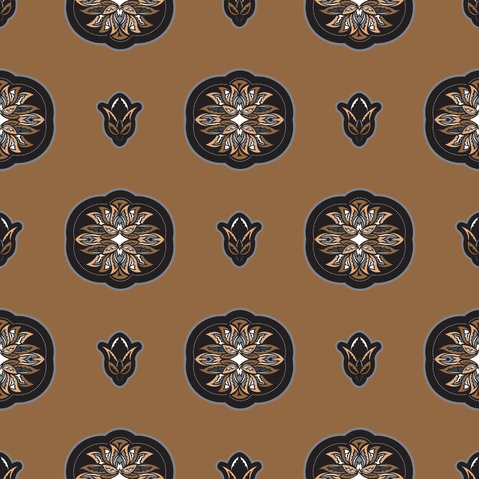 Seamless pattern with lotuses. Expensive and luxurious style. Good for menus, postcards and fabrics. Vector illustration.