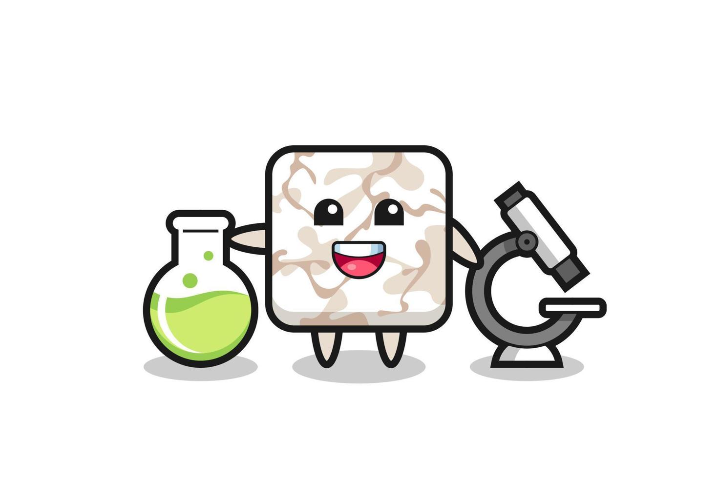 Mascot character of ceramic tile as a scientist vector