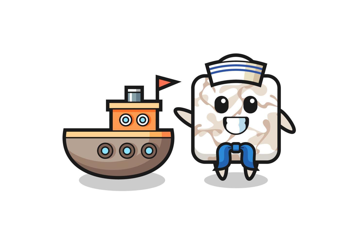Character mascot of ceramic tile as a sailor man vector