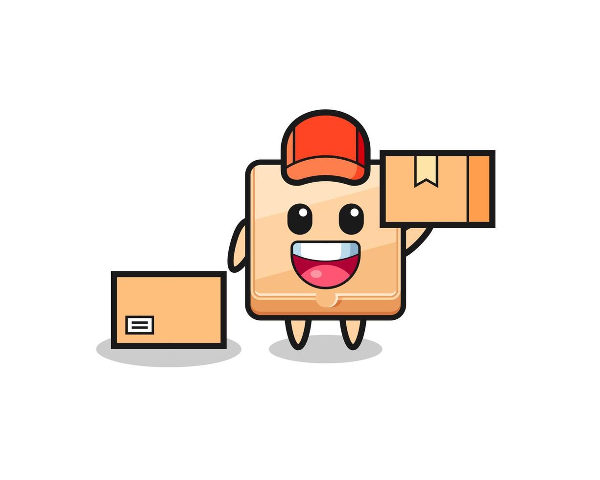 Mascot Illustration of pizza box as a courier vector