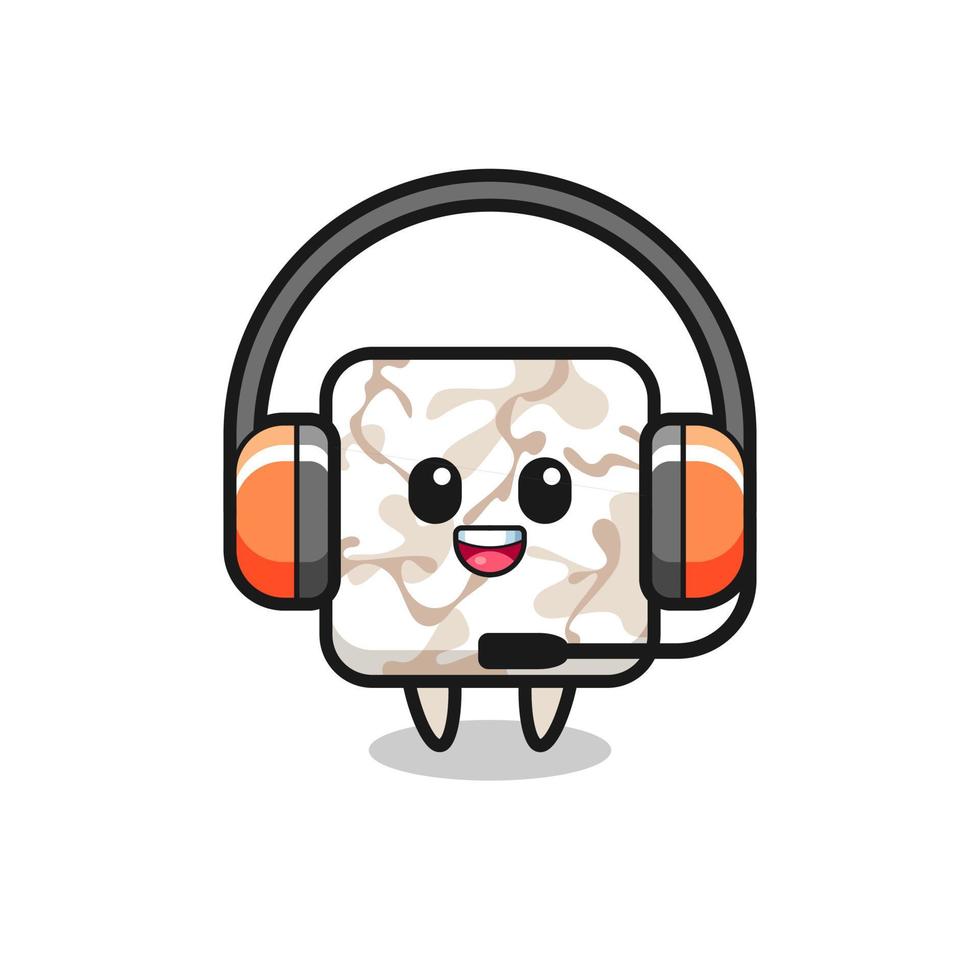 Cartoon mascot of ceramic tile as a customer service vector