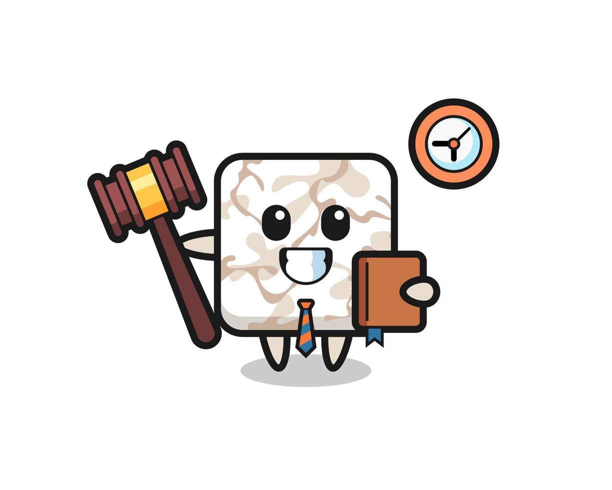 Mascot cartoon of ceramic tile as a judge vector