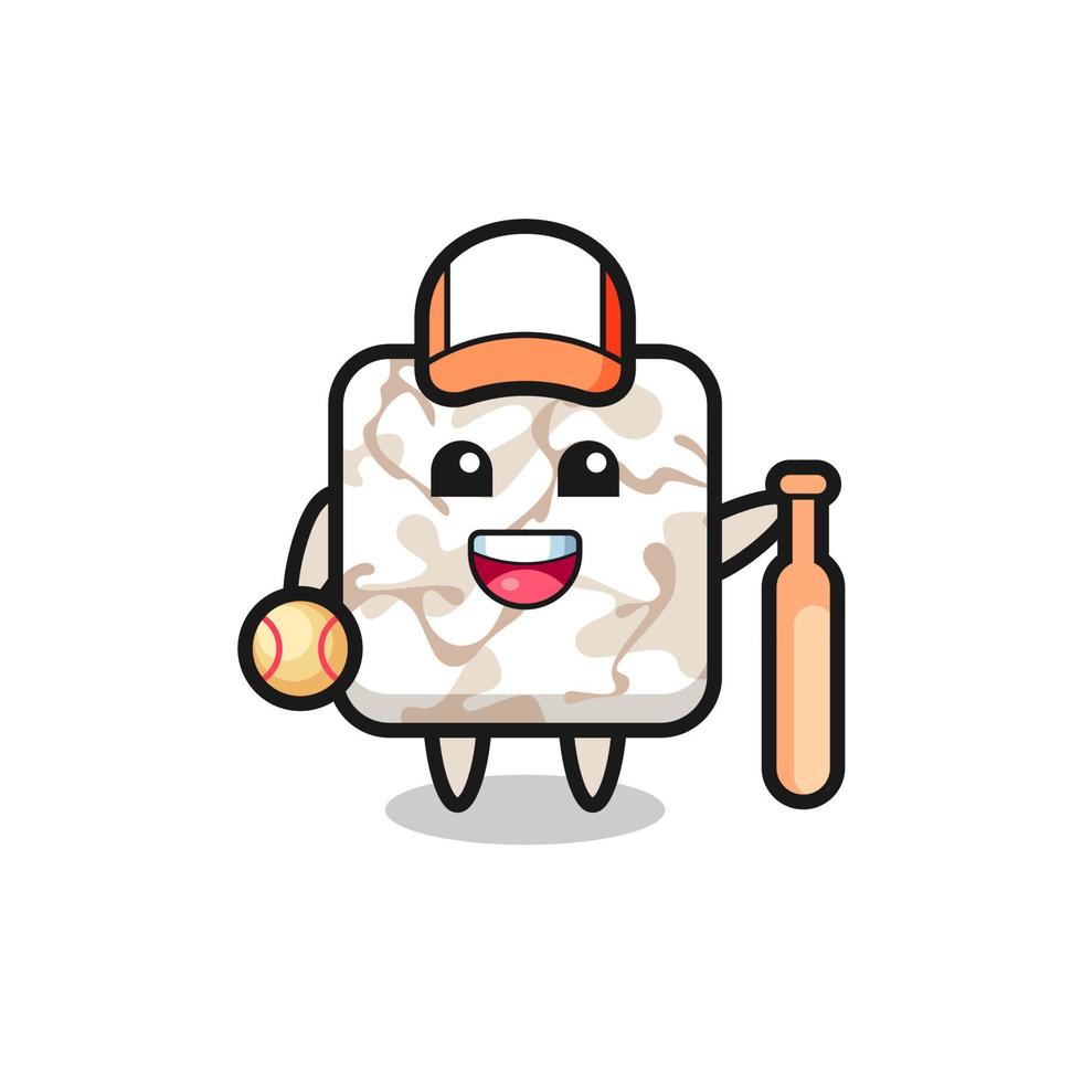 personaje de dibujos animados de baldosas de cerámica como jugador de béisbol vector