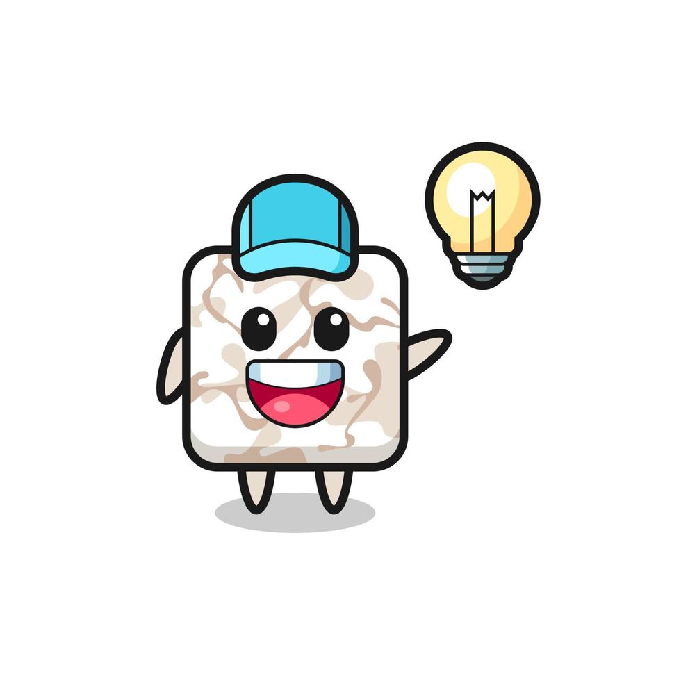 ceramic tile character cartoon getting the idea vector