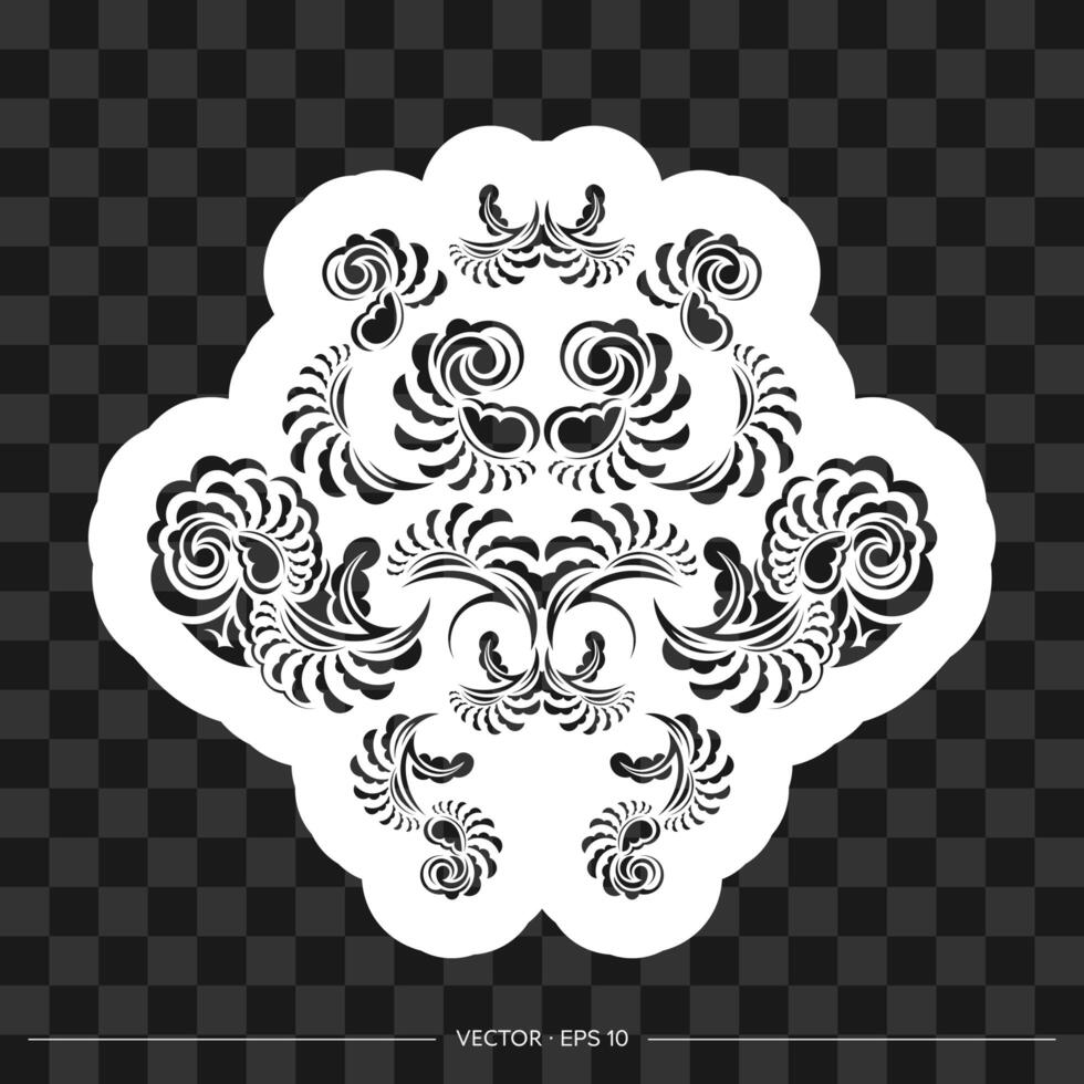 Monogram print retro baroque style. Vector illustration