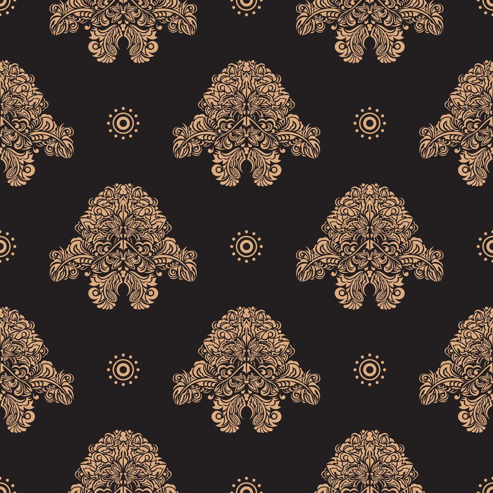 Seamless pattern with damask element. Good for clothing and textiles. Vector illustration.