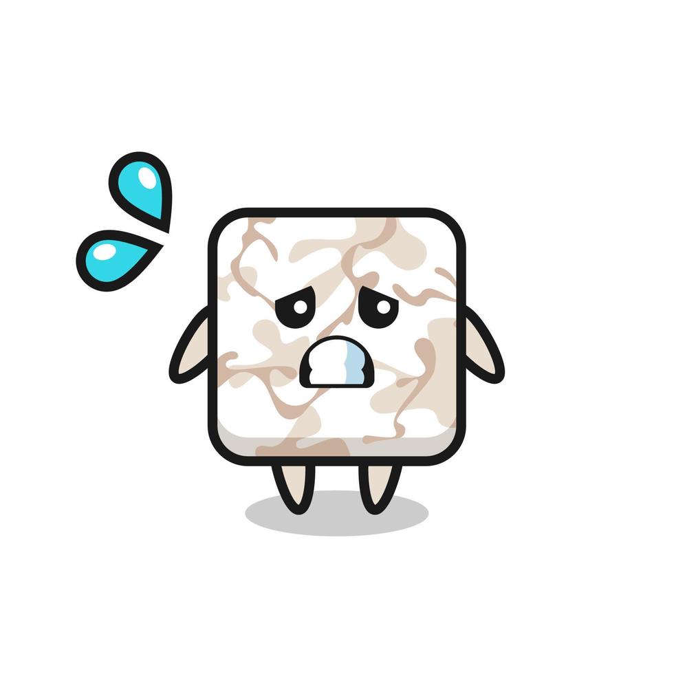 ceramic tile mascot character with afraid gesture vector