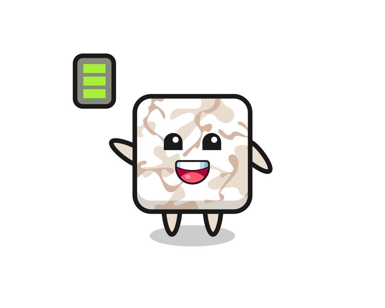 ceramic tile mascot character with energetic gesture vector