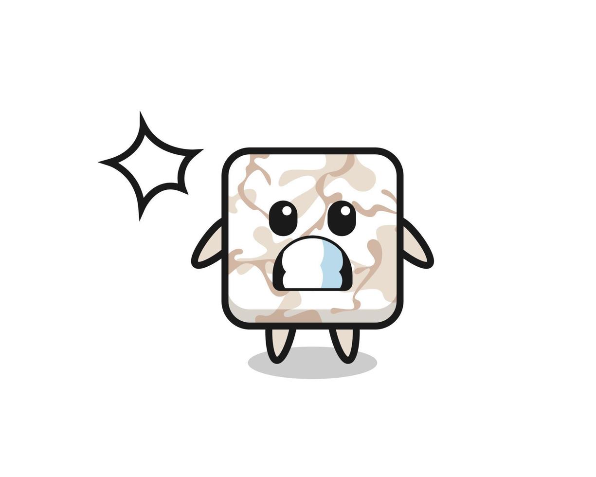 ceramic tile character cartoon with shocked gesture vector