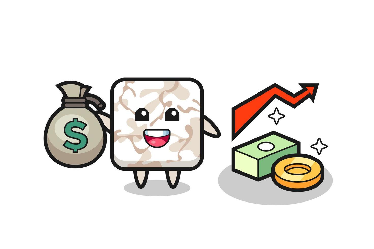 ceramic tile illustration cartoon holding money sack vector
