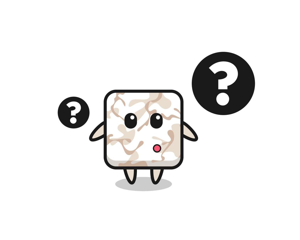 Cartoon Illustration of ceramic tile with the question mark vector