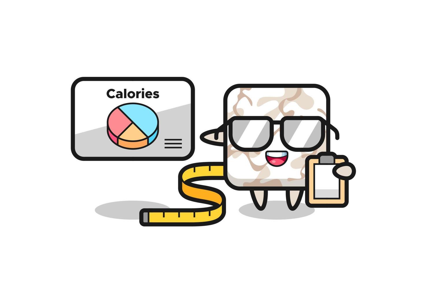 Illustration of ceramic tile mascot as a dietitian vector