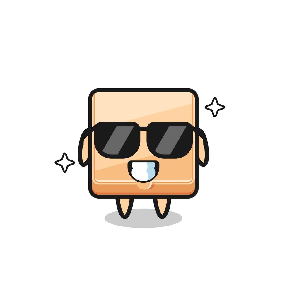 Cartoon mascot of pizza box with cool gesture vector