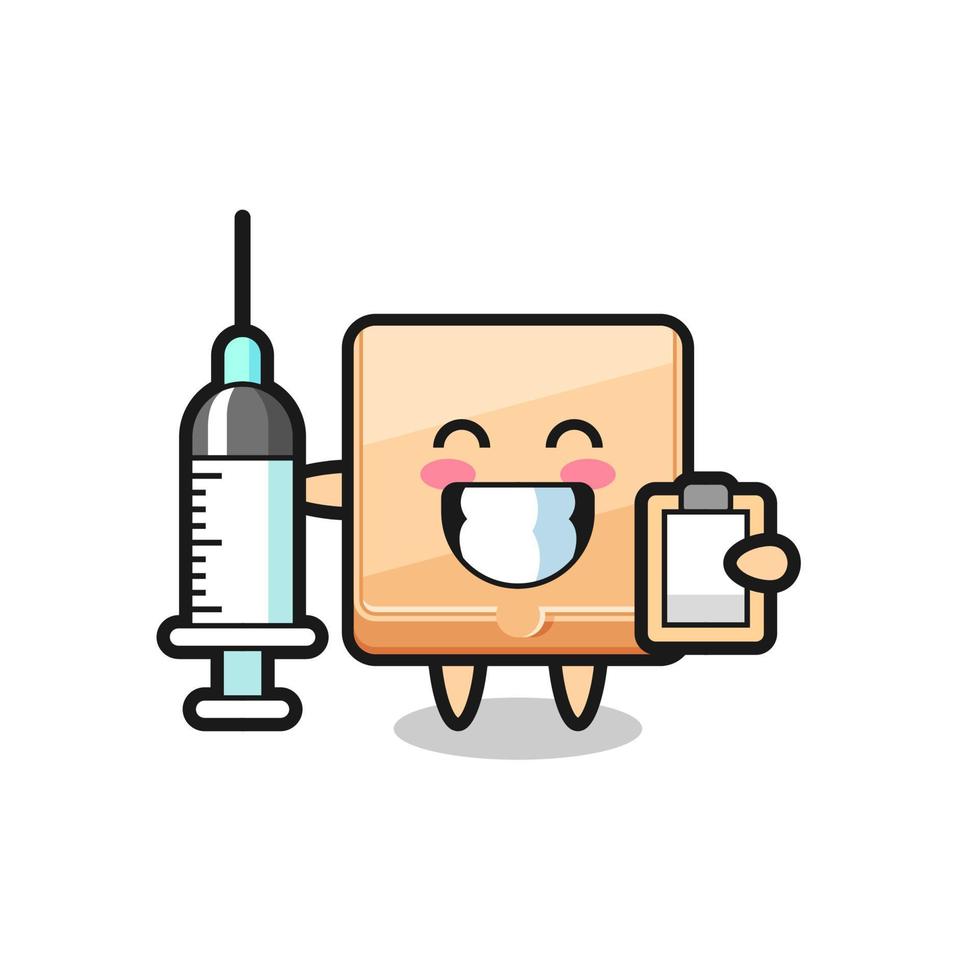 Mascot Illustration of pizza box as a doctor vector