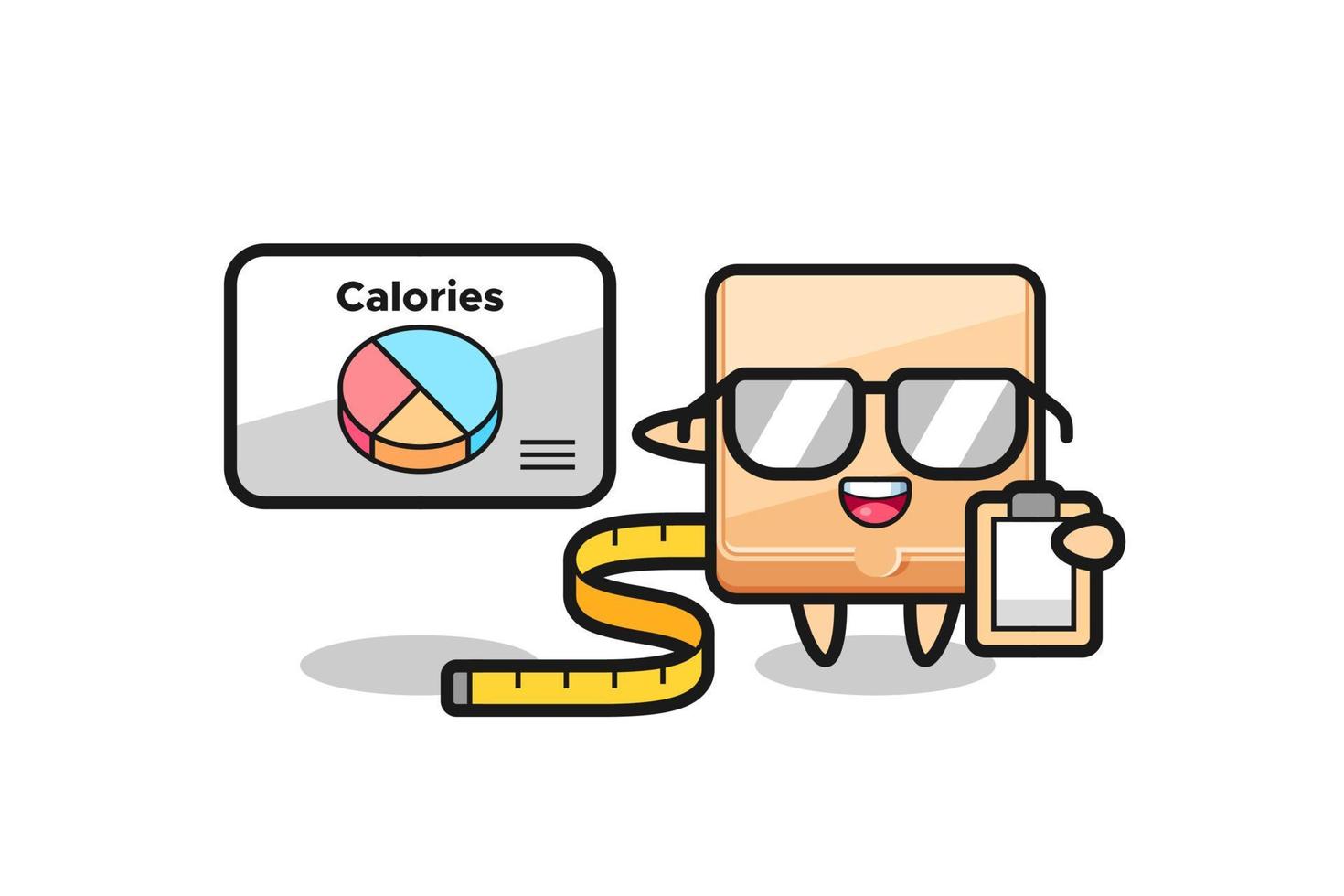 Illustration of pizza box mascot as a dietitian vector