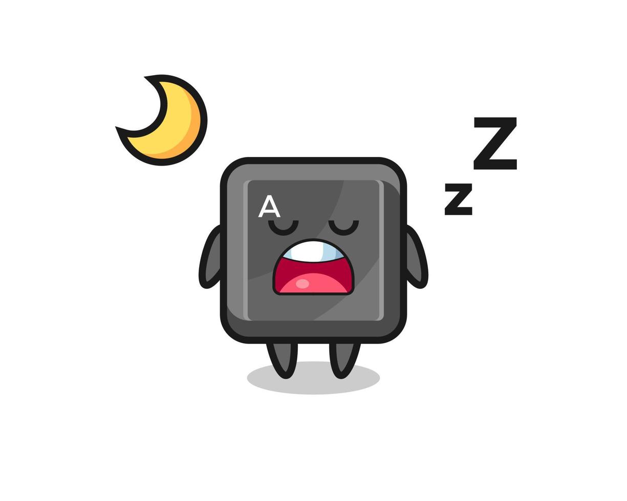 keyboard button character illustration sleeping at night vector