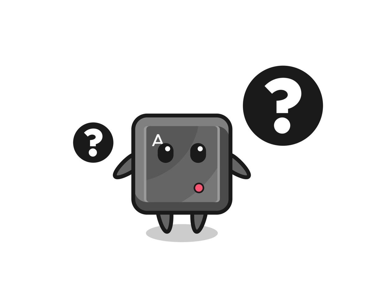 Cartoon Illustration of keyboard button with the question mark vector