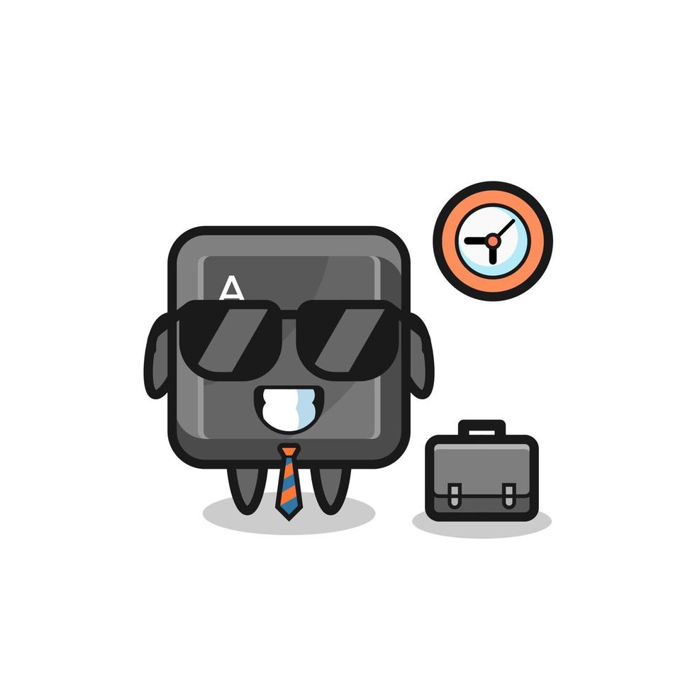 Cartoon mascot of keyboard button as a businessman vector