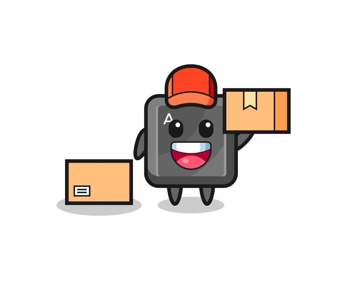 Mascot Illustration of keyboard button as a courier vector