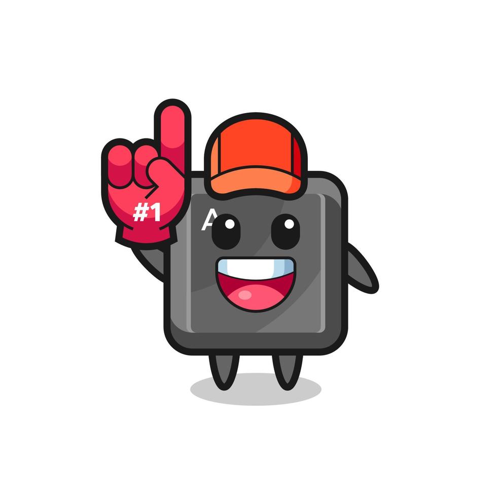 keyboard button illustration cartoon with number 1 fans glove vector