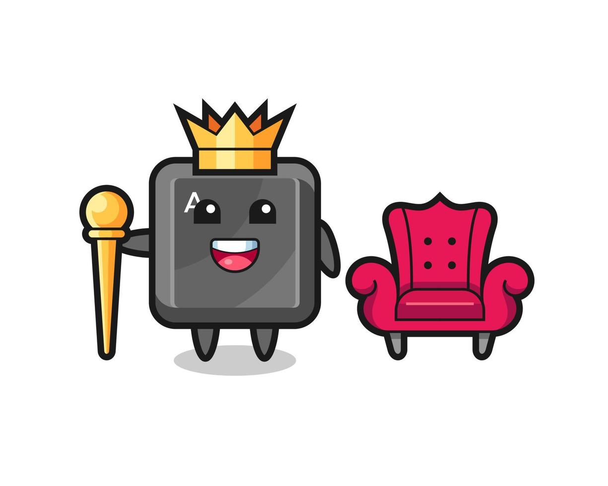Mascot cartoon of keyboard button as a king vector