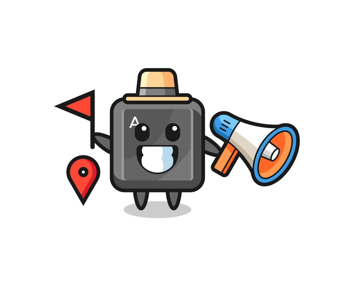 Character cartoon of keyboard button as a tour guide vector