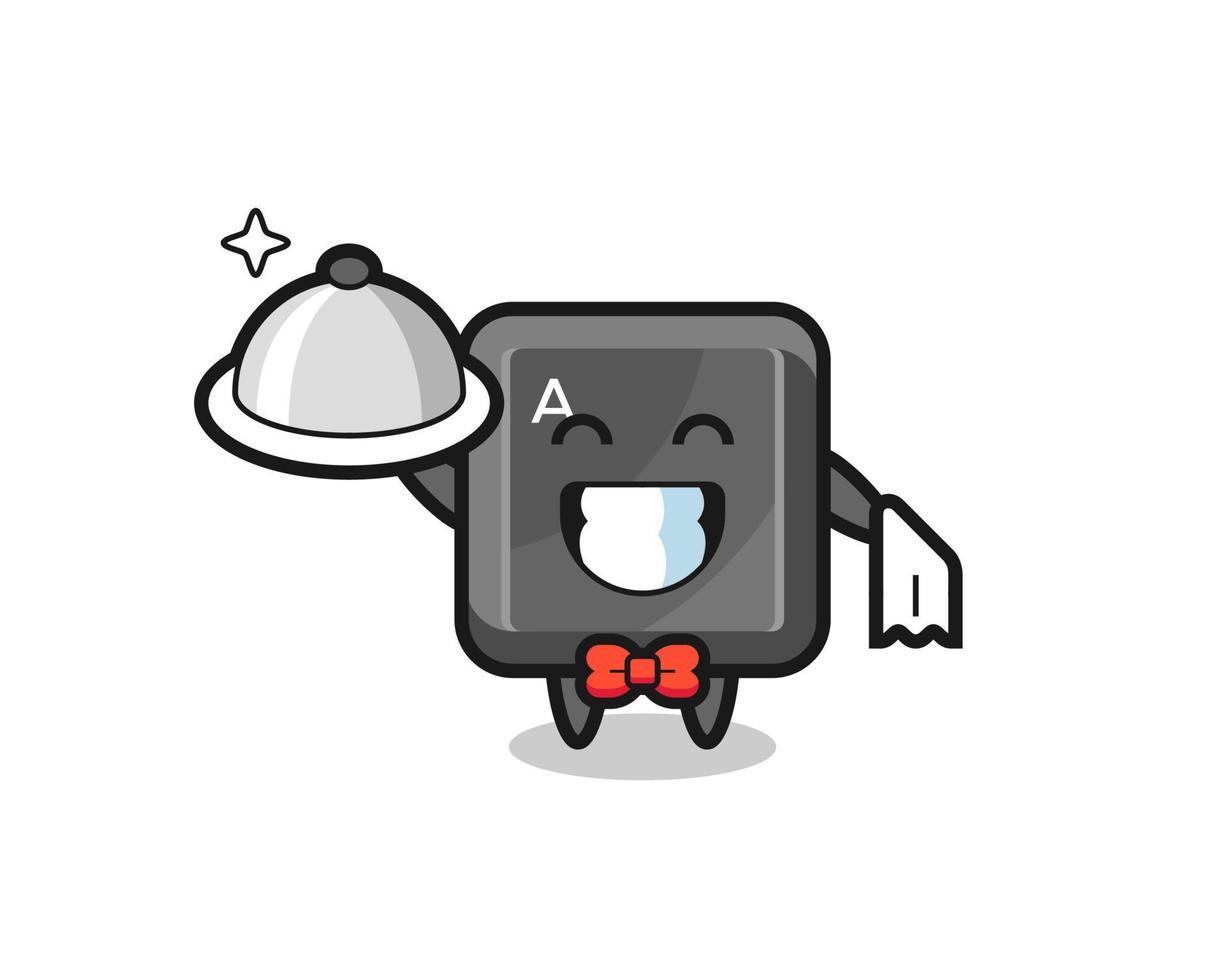 Character mascot of keyboard button as a waiters vector