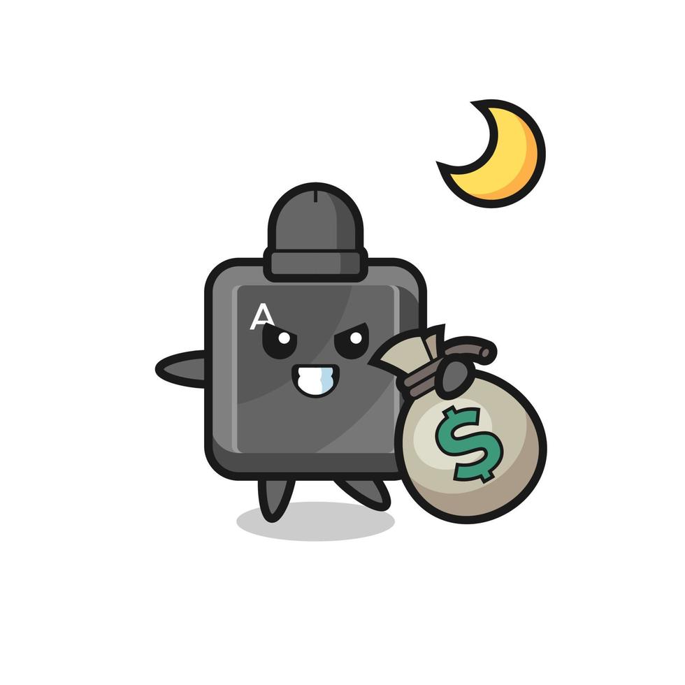 Illustration of keyboard button cartoon is stolen the money vector