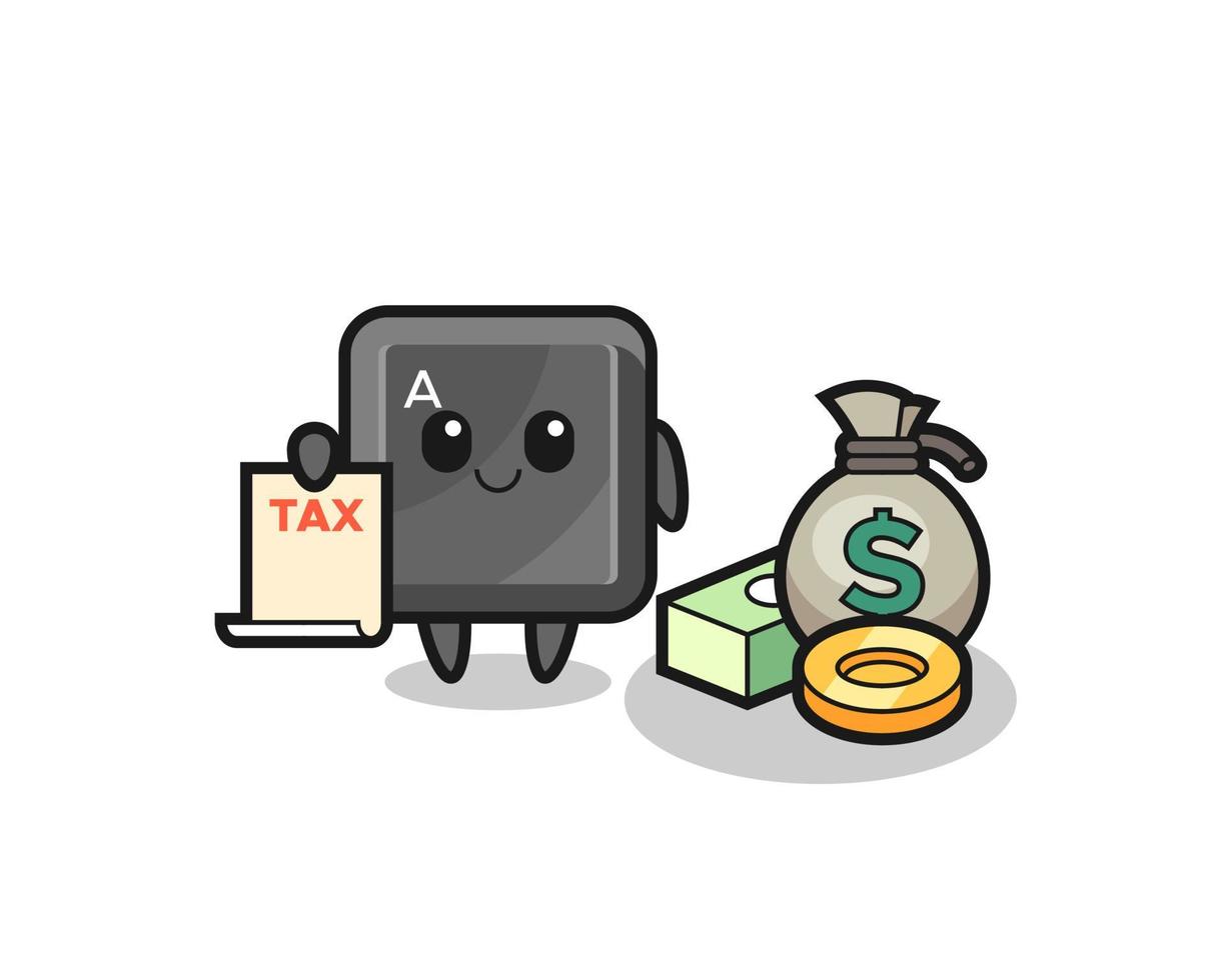 Character cartoon of keyboard button as a accountant vector