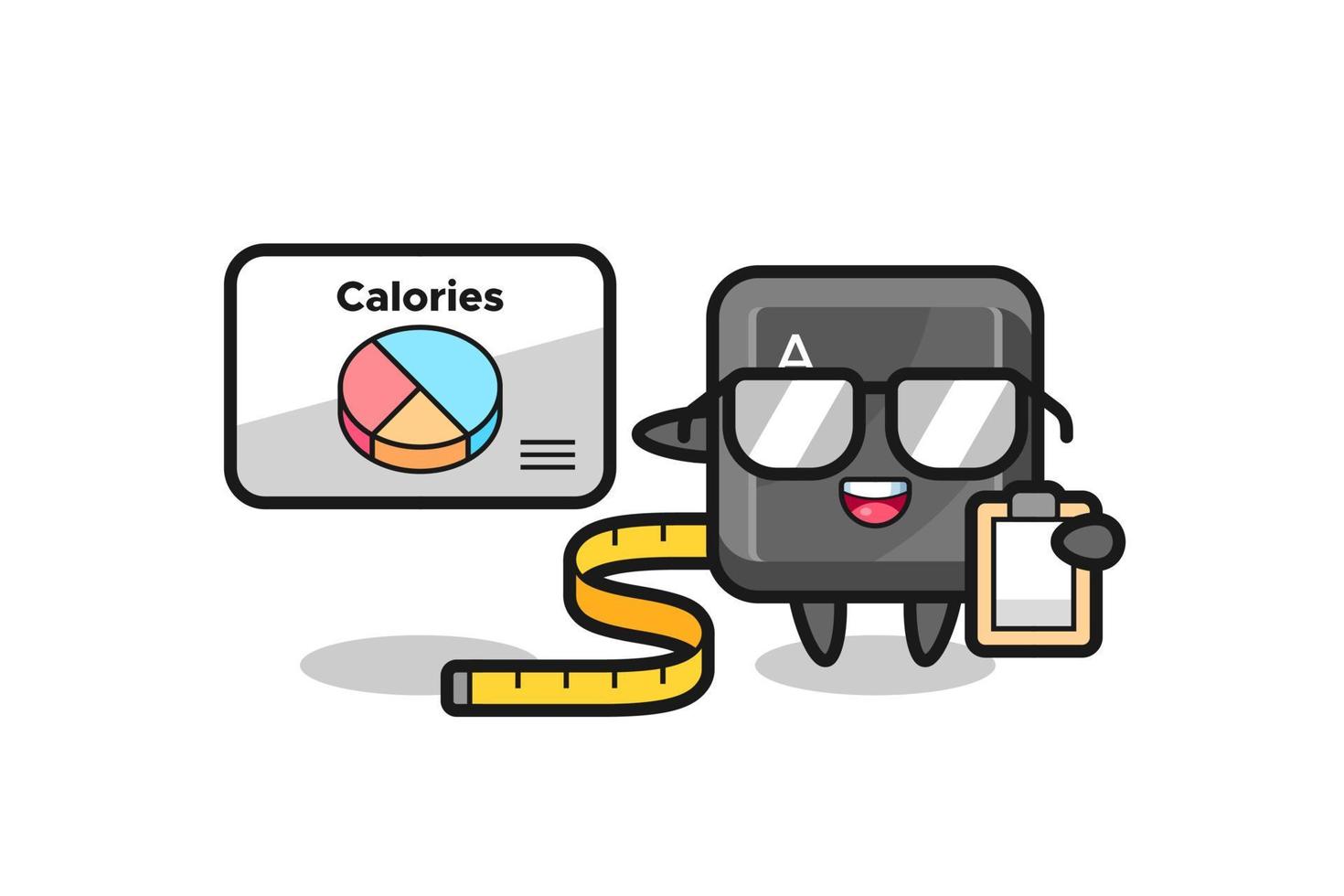 Illustration of keyboard button mascot as a dietitian vector