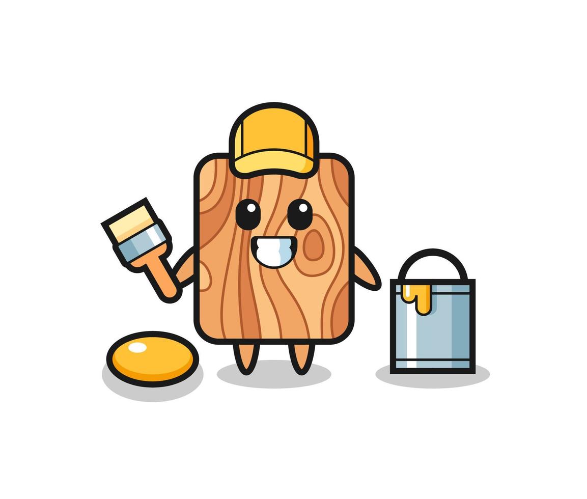 Character Illustration of plank wood as a painter vector