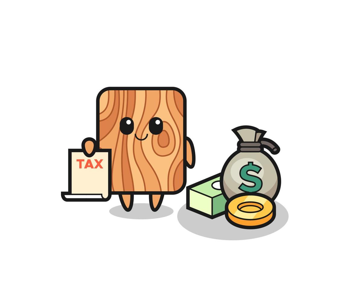 Character cartoon of plank wood as a accountant vector