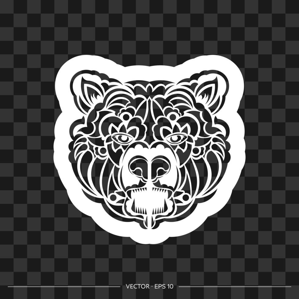 Print bear patterns. Good for sweaters, T-shirts or phone workpieces. Isolated. Vector